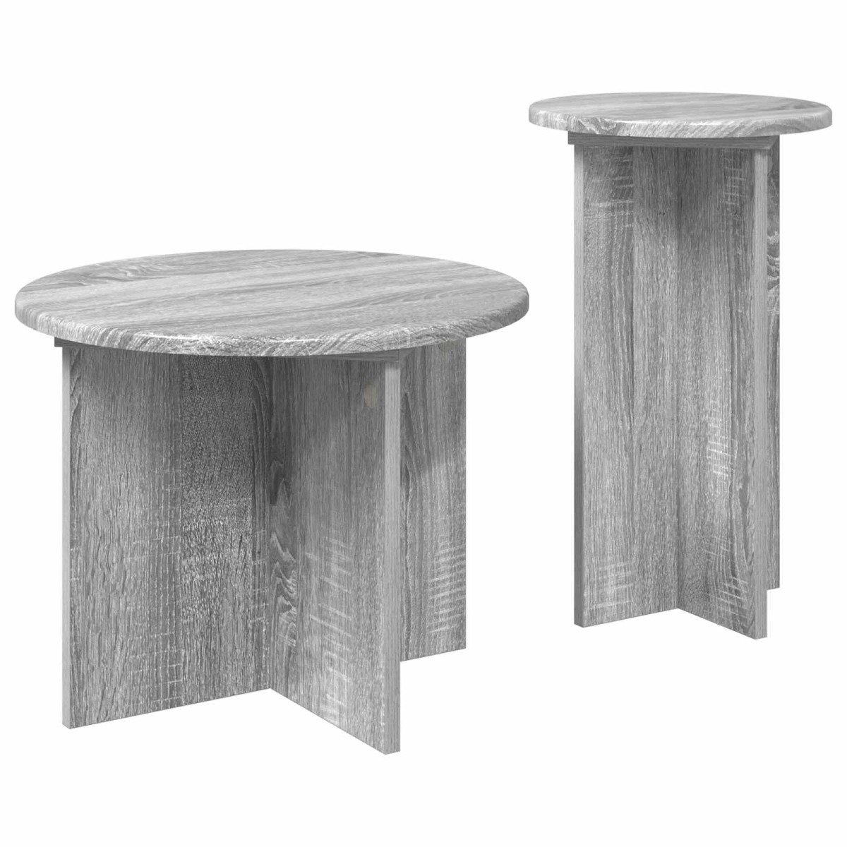 vidaXL Σετ βοηθητικά τραπεζάκια 2 τμχ. Γκρι Sonoma Ø 45 x 35 cm