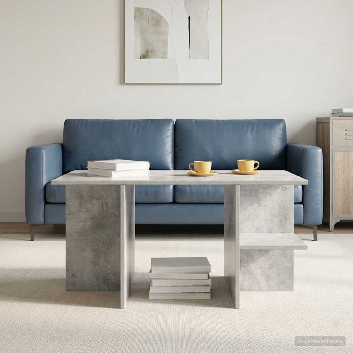 vidaXL Τραπεζάκι σαλονιού Γκρι Σκυροδέματος 87 x 50 x 45 εκ