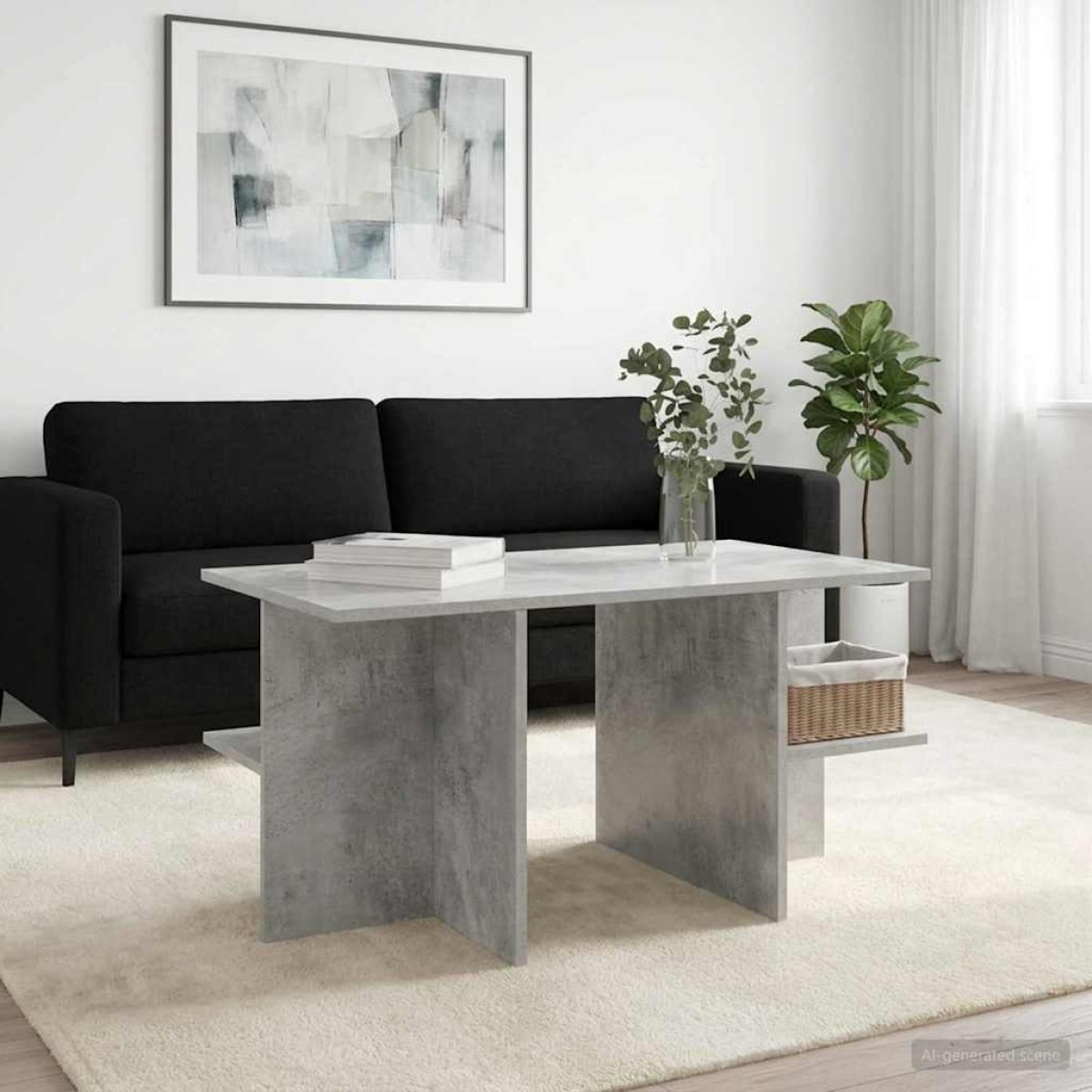 vidaXL Τραπεζάκι σαλονιού Γκρι Σκυροδέματος 87 x 50 x 45 εκ