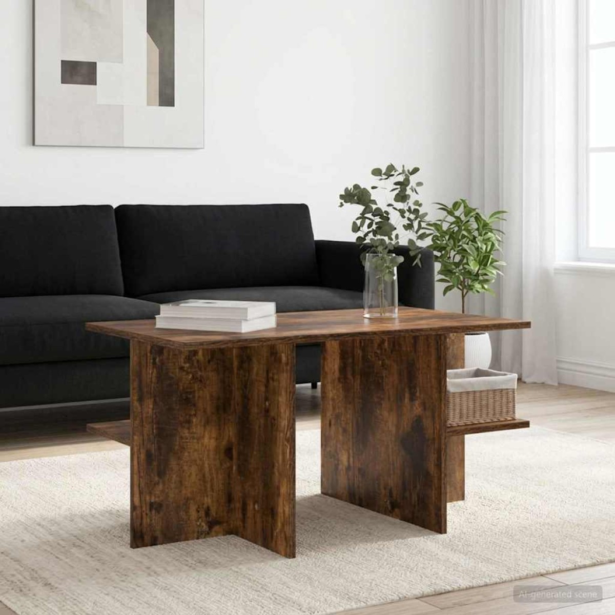 vidaXL Τραπεζάκι σαλονιού Καπνιστή Δρυς 87 x 50 x 45 εκ
