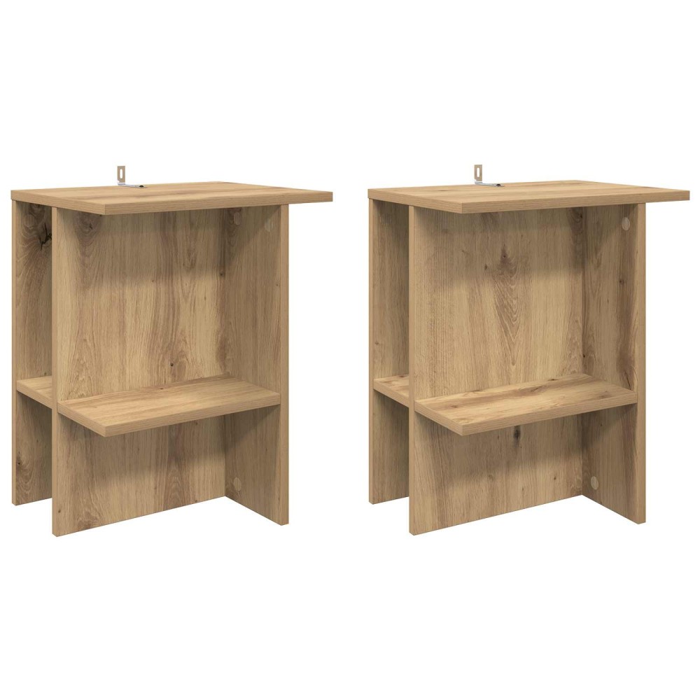 vidaXL Τραπεζάκι σαλονιού 2 τμχ. Artisan Δρυς 40 x 30 x 49 εκ.