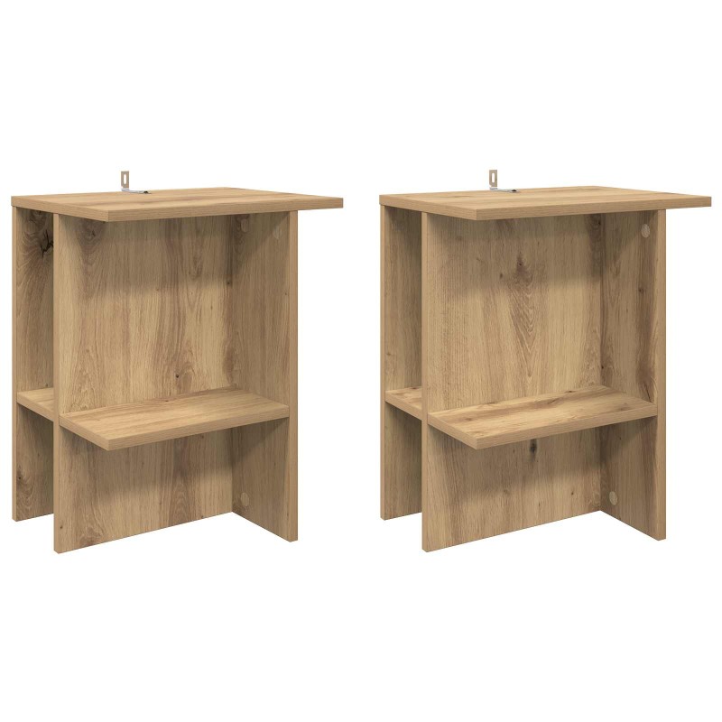 vidaXL Τραπεζάκι σαλονιού 2 τμχ. Artisan Δρυς 40 x 30 x 49 εκ.