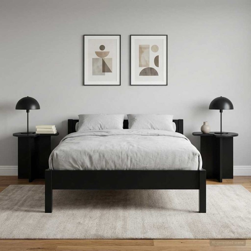vidaXL Τραπεζάκι Πλευράς 2 τεμ. Μαύρη Δρυς Ø 39 x 38 εκ