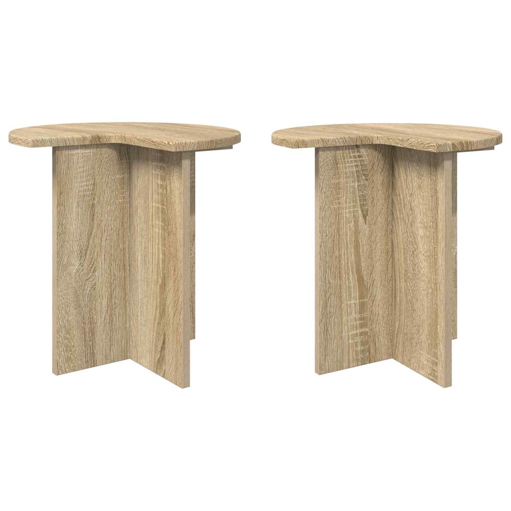 vidaXL Τραπεζάκι Πλευράς 2 τμχ. Sonoma Δρυς Ø 39 x 38 εκ