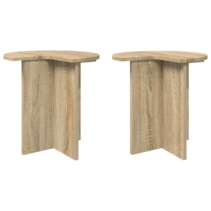 vidaXL Τραπεζάκι Πλευράς 2 τμχ. Sonoma Δρυς Ø 39 x 38 εκ