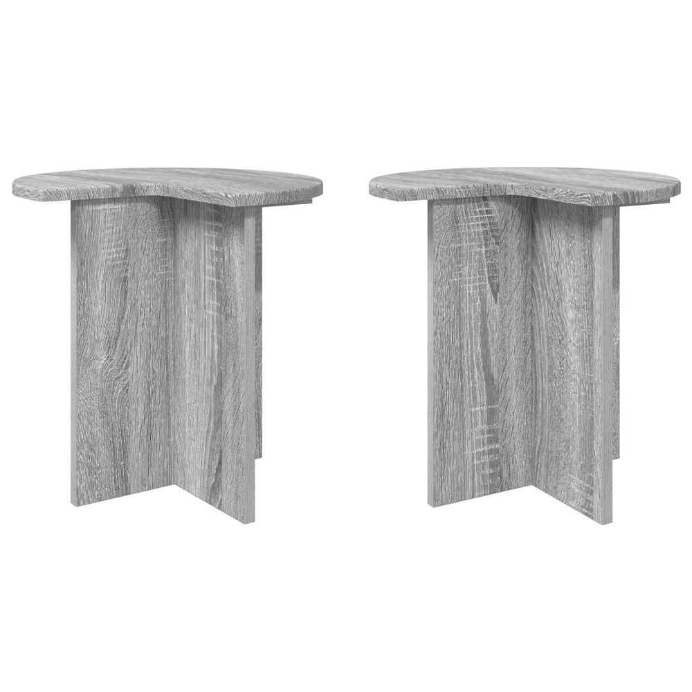 vidaXL Τραπεζάκι Πλευράς 2 τμχ. Γκρι Sonoma Ø 39 x 38 εκ