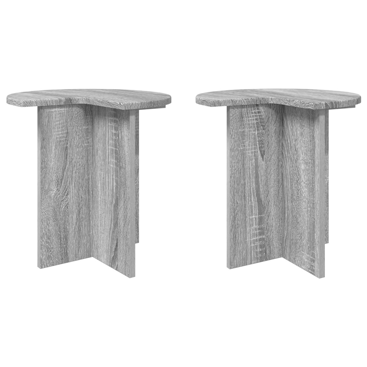 vidaXL Τραπεζάκι Πλευράς 2 τμχ. Γκρι Sonoma Ø 39 x 38 εκ