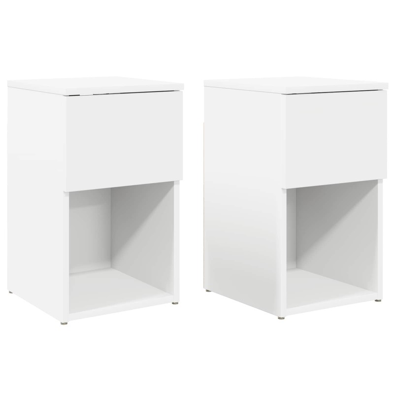 vidaXL Ντουλάπι κρεβατιού 2 τεμ. Λευκό 29 x 31,5 x 49 εκ