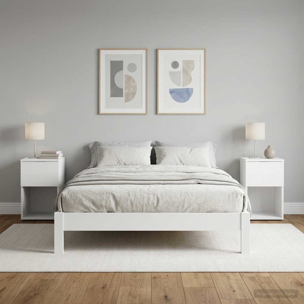 vidaXL Ντουλάπι κρεβατιού 2 τεμ. Λευκό 29 x 31,5 x 49 εκ