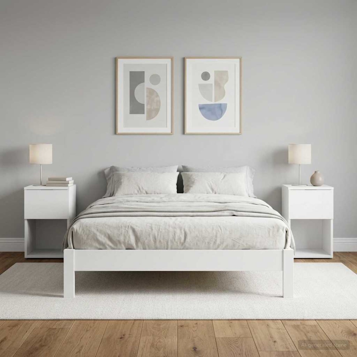 vidaXL Ντουλάπι κρεβατιού 2 τεμ. Λευκό 29 x 31,5 x 49 εκ