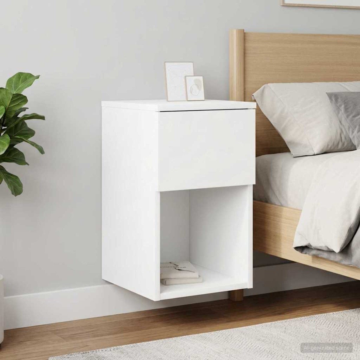 vidaXL Ντουλάπι κρεβατιού 2 τεμ. Λευκό 29 x 31,5 x 49 εκ