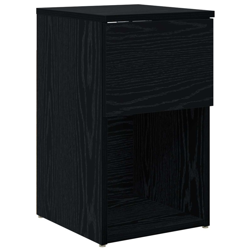 vidaXL Ντουλάπι κρεβατιού Μαύρη Δρυς 29 x 31,5 x 49 εκ