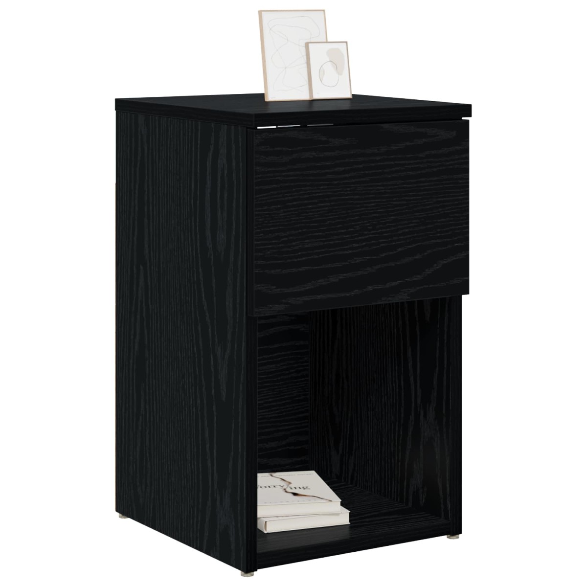 vidaXL Ντουλάπι κρεβατιού Μαύρη Δρυς 29 x 31,5 x 49 εκ
