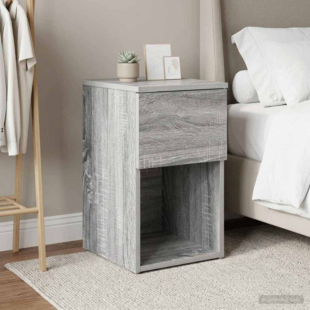 vidaXL Ντουλάπι κρεβατιού Γκρι Sonoma 29 x 31,5 x 49 εκ