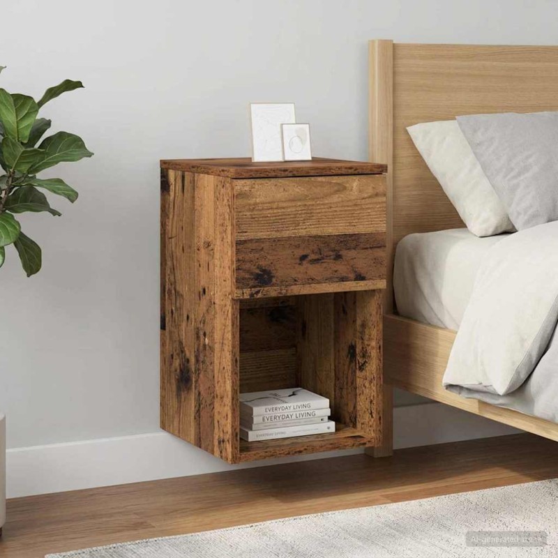vidaXL Ντουλάπι κρεβατιού Παλαιωμένο ξύλο 29 x 31,5 x 49 εκ