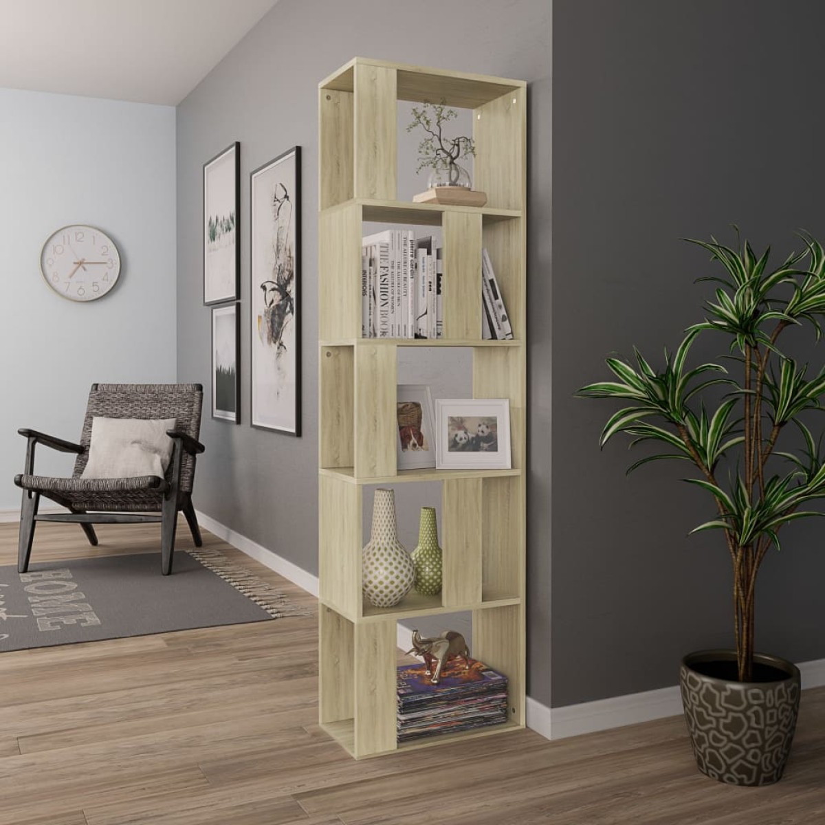 vidaXL Βιβλιοθήκη/Διαχωριστικό Sonoma Δρυς 45x24x159 εκ. Μοριοσανίδα