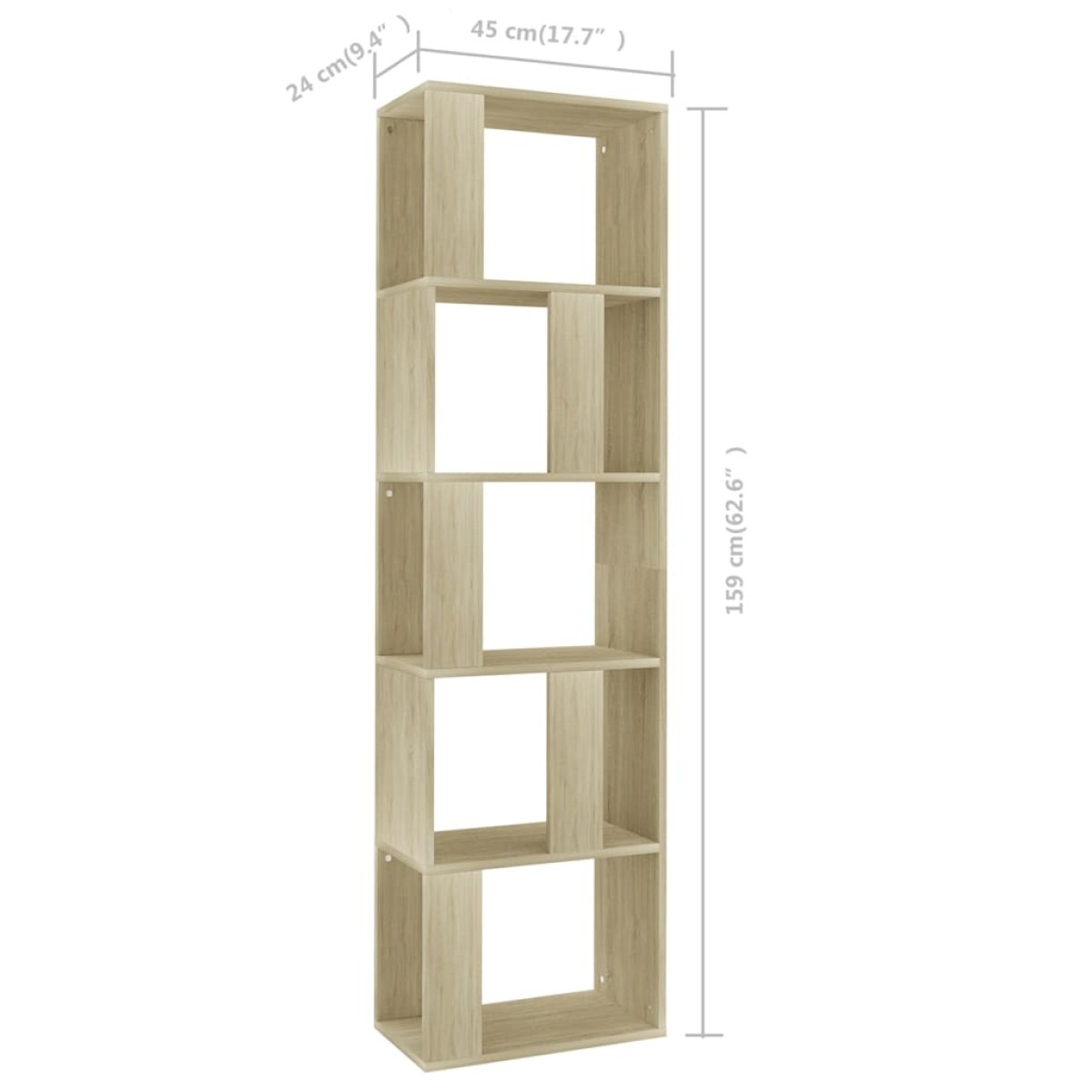 vidaXL Βιβλιοθήκη/Διαχωριστικό Sonoma Δρυς 45x24x159 εκ. Μοριοσανίδα