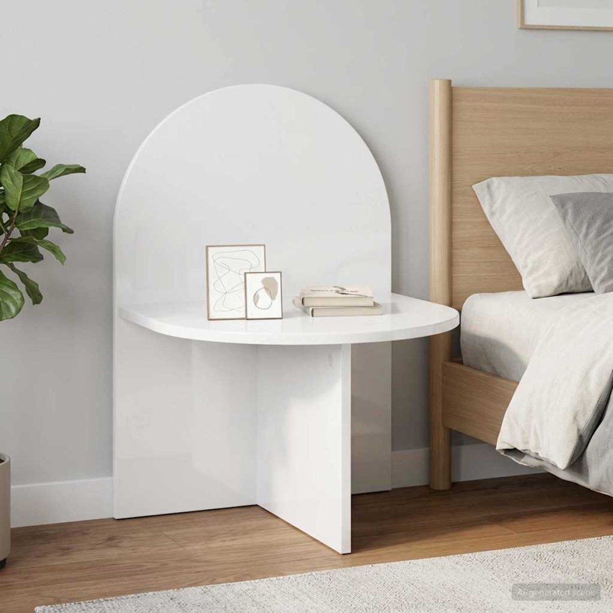 vidaXL Κομοδίνο Γυαλιστερό Λευκό 48 x 49 x 65 εκ.