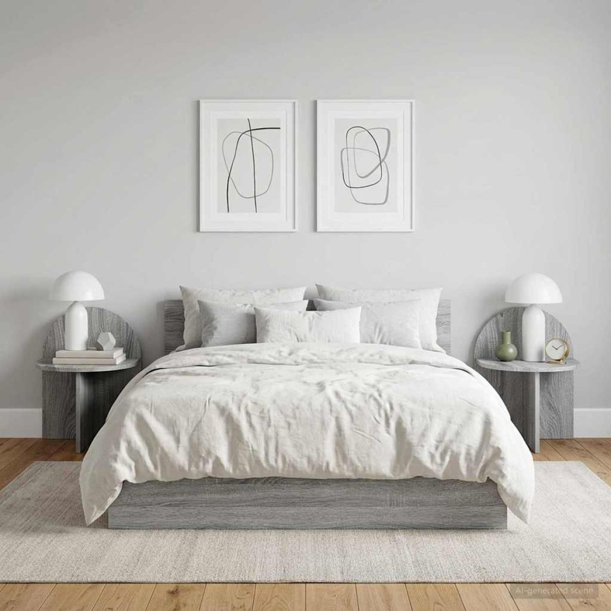 vidaXL Κομοδίνο 2 τμχ. Γκρι Sonoma 40 x 35,5 x 45,5 εκ.