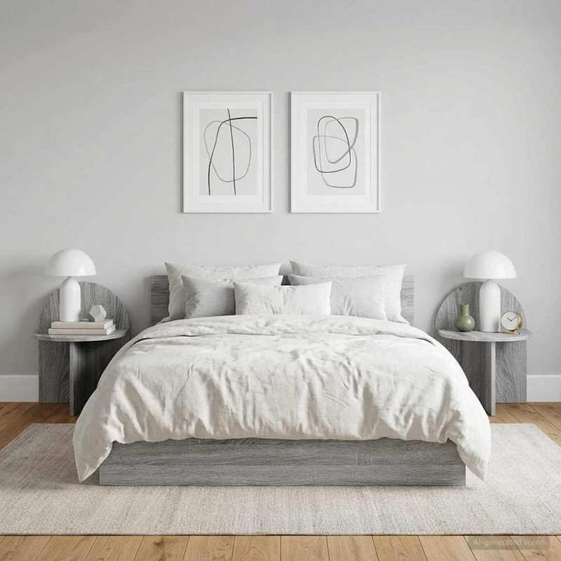 vidaXL Κομοδίνο 2 τμχ. Γκρι Sonoma 40 x 35,5 x 45,5 εκ.