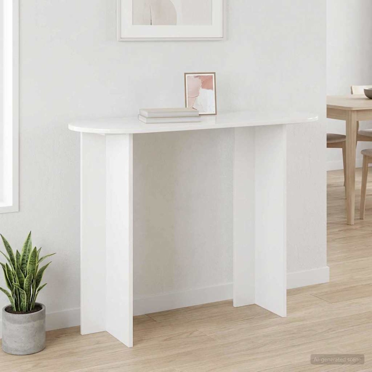 vidaXL Τραπέζι κονσόλας Γυαλιστερό Λευκό 100 x 39,5 x 75 εκ