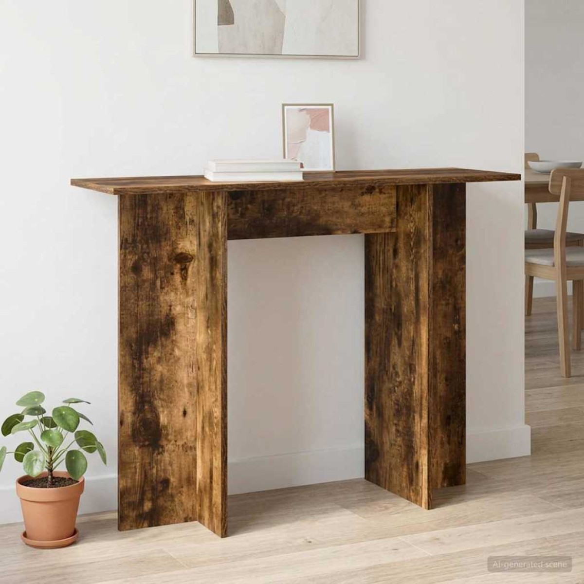 vidaXL Τραπέζι κονσόλας Καπνιστή Δρυς 100 x 30 x 75 εκ
