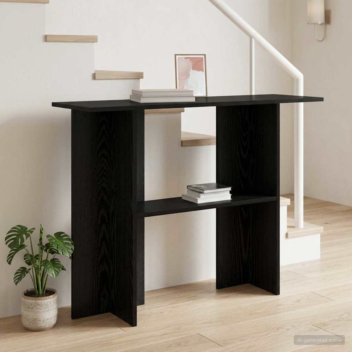 vidaXL Τραπέζι κονσόλας Μαύρη Δρυς 100 x 30 x 75 εκ Επεξεργασμένο Ξύλο
