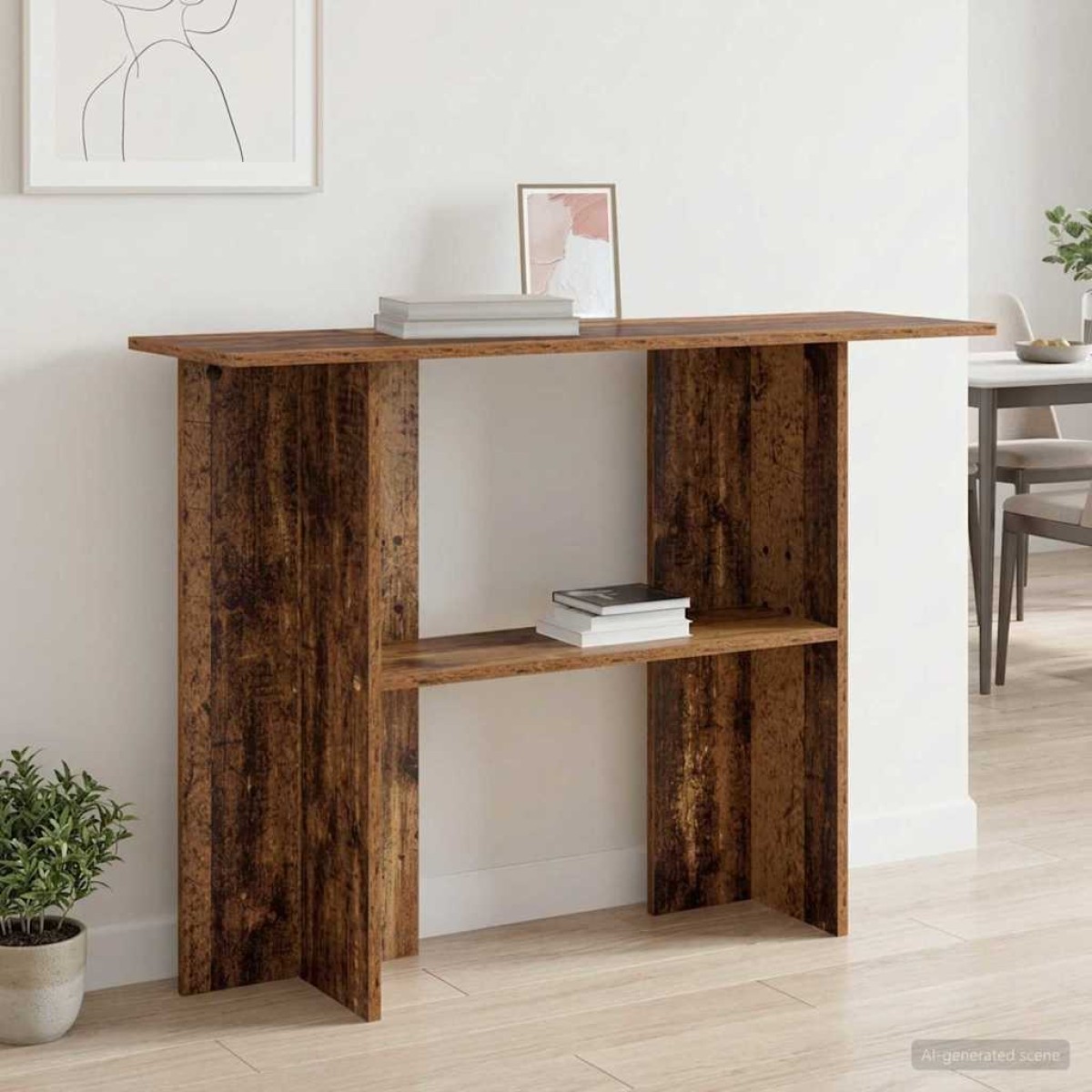 vidaXL Τραπέζι κονσόλας Παλαιωμένο ξύλο 100 x 30 x 75 εκ