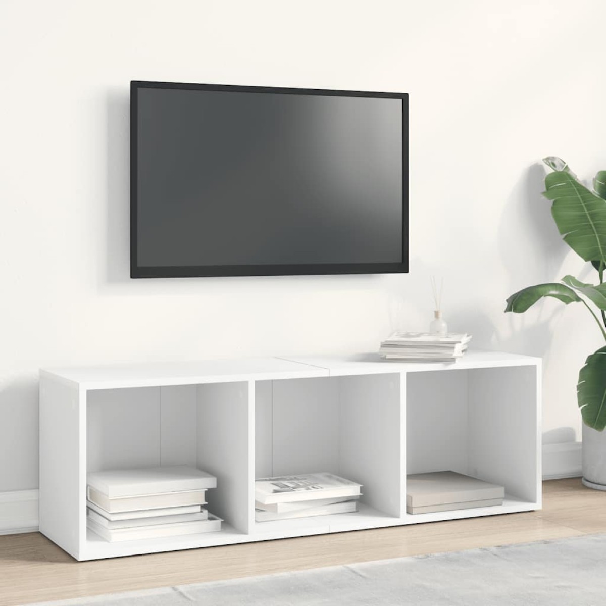 vidaXL Βιβλιοθήκη/Έπιπλο Τηλεόρασης Λευκό 36x30x114 εκ. Μοριοσανίδα