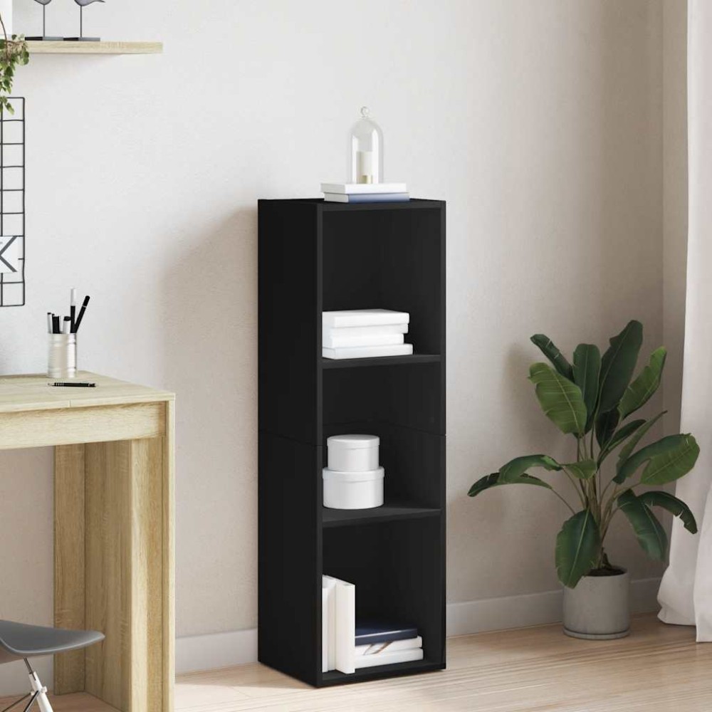 vidaXL Βιβλιοθήκη/Έπιπλο Τηλεόρασης Μαύρο 36x30x114 εκ. Μοριοσανίδα
