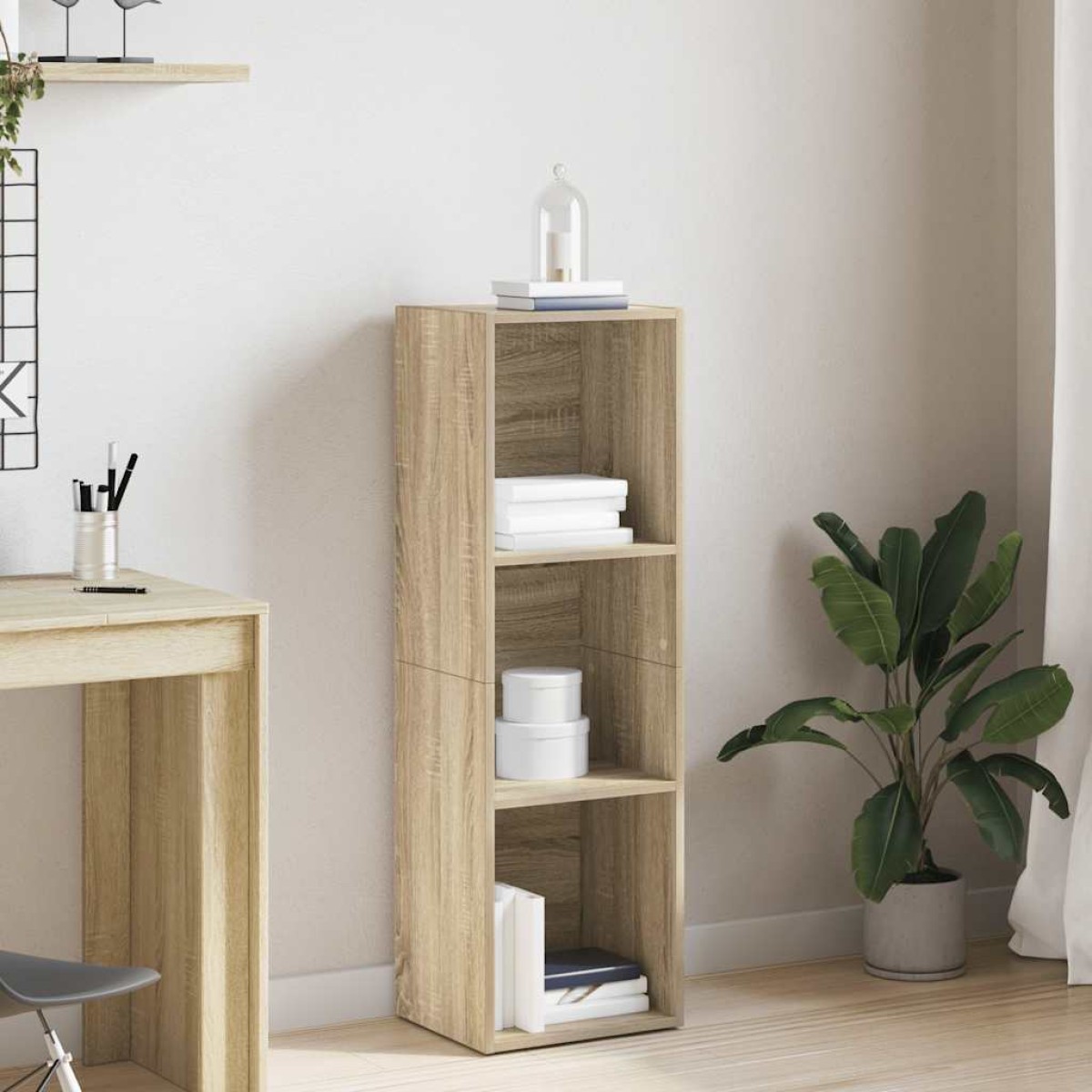 vidaXL Βιβλιοθήκη/Έπιπλο TV Sonoma Δρυς 36x30x114 εκ. από Μοριοσανίδα