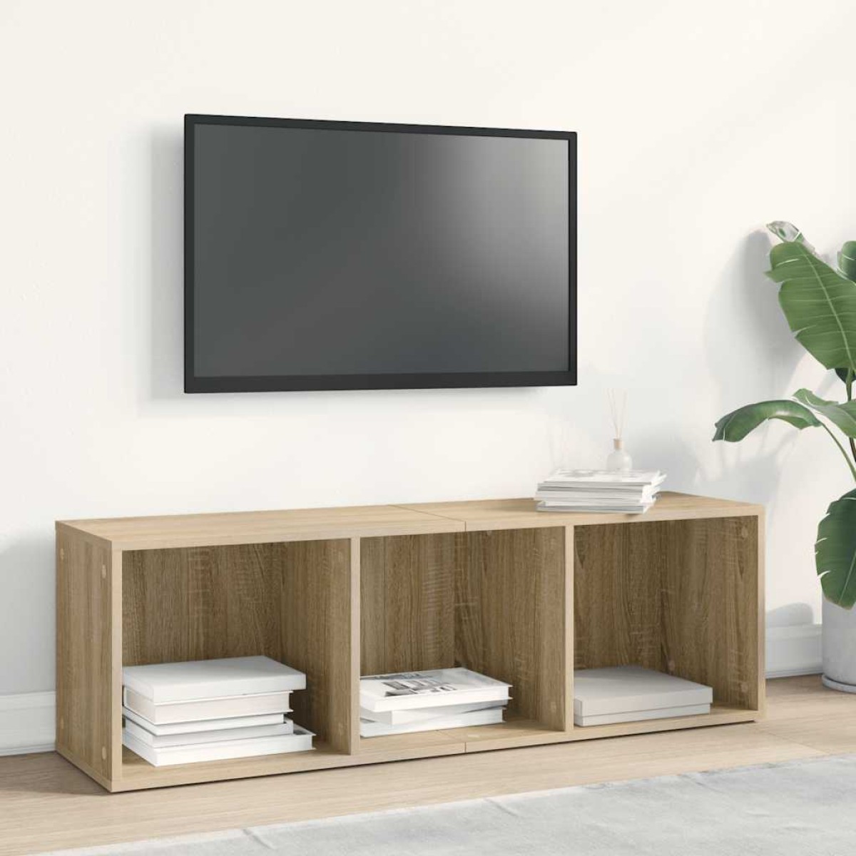 vidaXL Βιβλιοθήκη/Έπιπλο TV Sonoma Δρυς 36x30x114 εκ. από Μοριοσανίδα