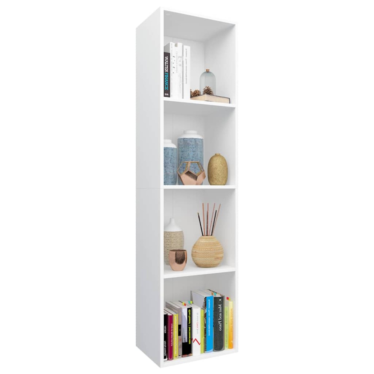 vidaXL Βιβλιοθήκη/Έπιπλο Τηλεόρασης Λευκό 36x30x143 εκ. Μοριοσανίδα