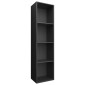 vidaXL Βιβλιοθήκη/Έπιπλο Τηλεόρασης Μαύρο 36x30x143 εκ. Μοριοσανίδα