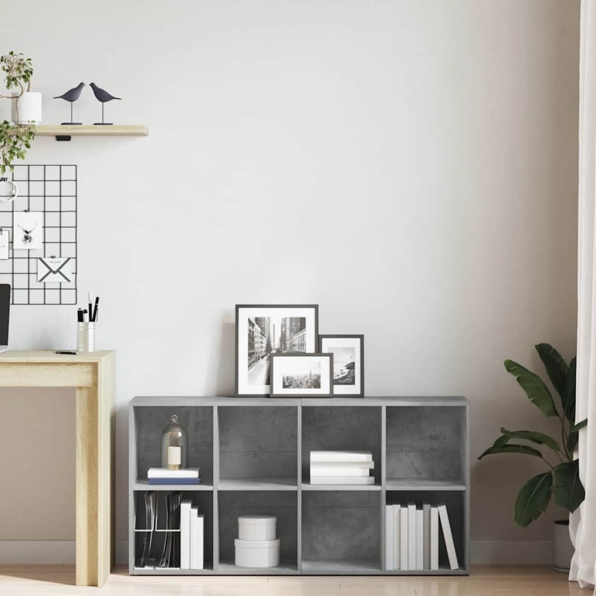 vidaXL Ραφιέρα/Βιβλιοθήκη Γκρι Σκυροδέματος 66x30x130 εκ. Μοριοσανίδα