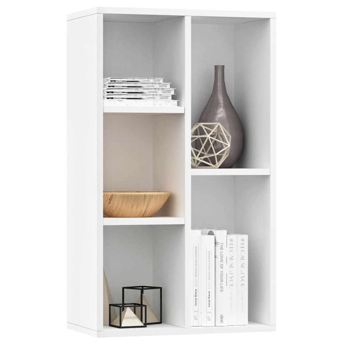 vidaXL Ραφιέρα / Βιβλιοθήκη Λευκή 50 x 25 x 80 εκ. από Μοριοσανίδα