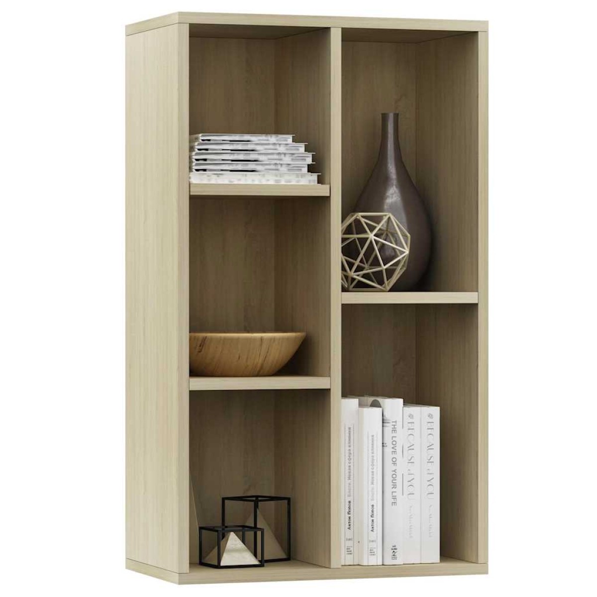vidaXL Ραφιέρα / Βιβλιοθήκη Sonoma Δρυς 50x25x80 εκ. από Μοριοσανίδα