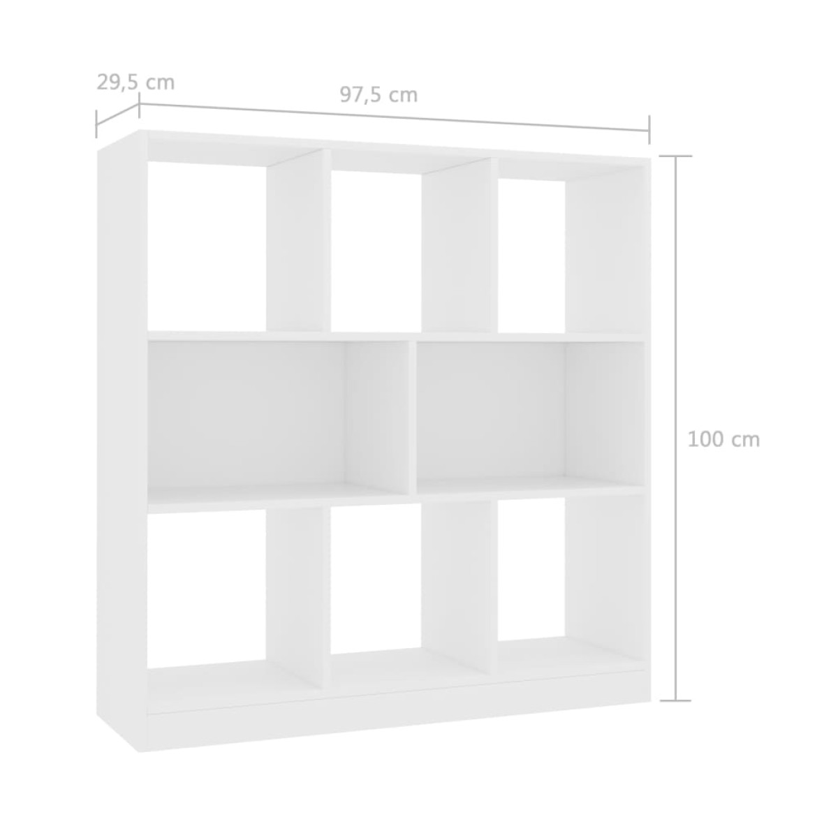 vidaXL Βιβλιοθήκη Λευκή 97,5 x 29,5 x 100 εκ. από Μοριοσανίδα