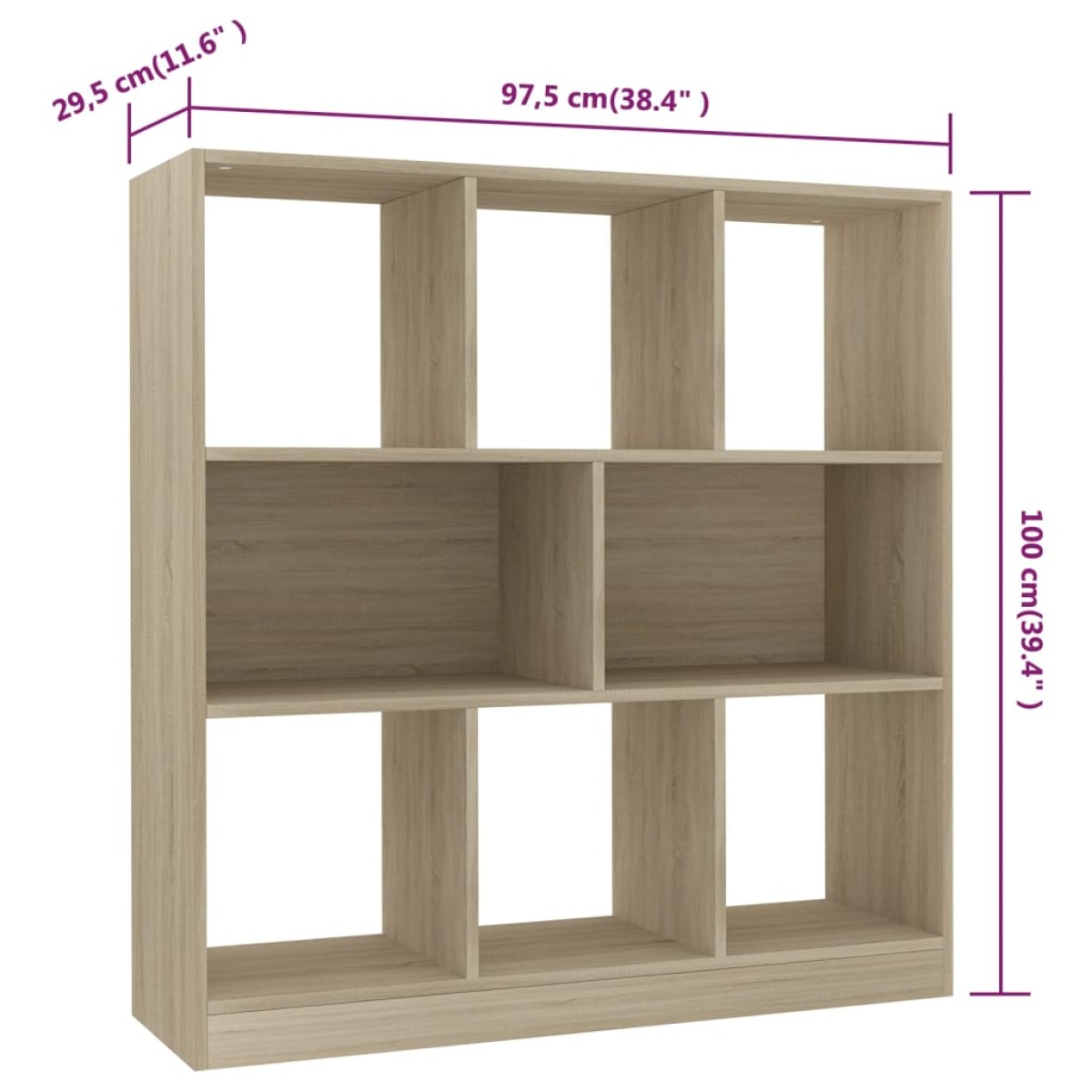vidaXL Βιβλιοθήκη Χρώμα Sonoma Δρυς 97,5x29,5x100 εκ. από Μοριοσανίδα