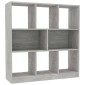 vidaXL Βιβλιοθήκη Γκρι Σκυροδέματος 97,5 x 29,5 x 100 εκ. Μοριοσανίδα