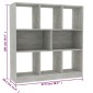 vidaXL Βιβλιοθήκη Γκρι Σκυροδέματος 97,5 x 29,5 x 100 εκ. Μοριοσανίδα