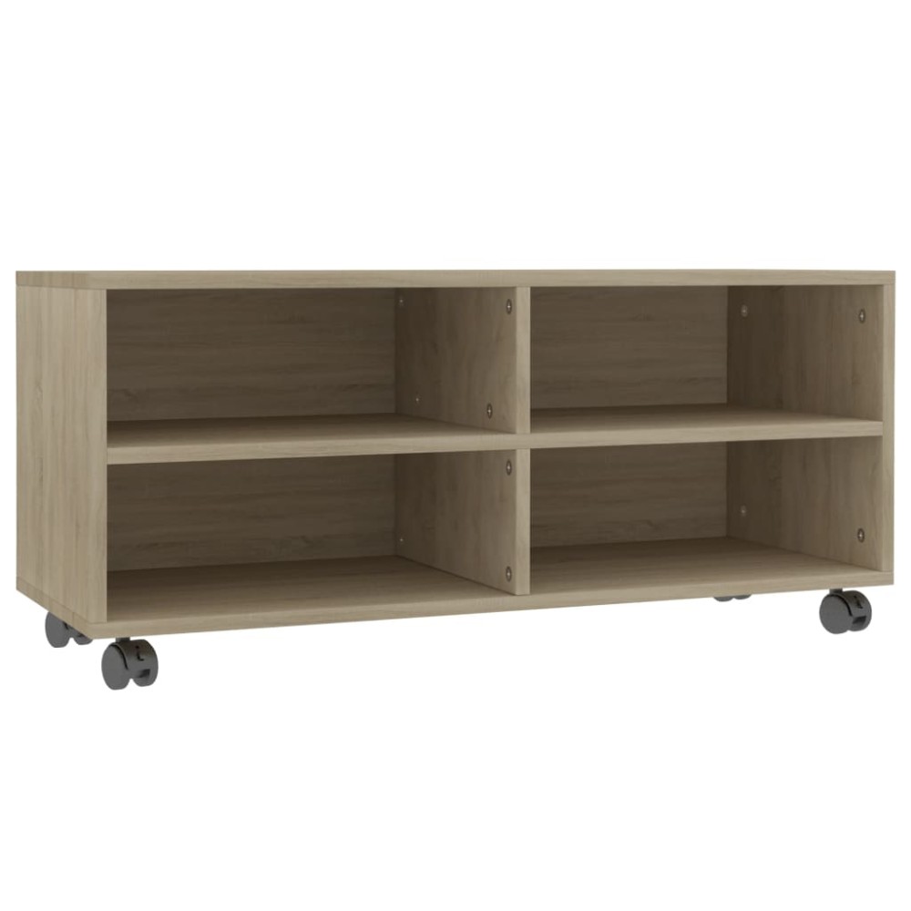 vidaXL Έπιπλο Τηλεόρασης με Ρόδες Sonoma Δρυς 90x35x35 εκ. Επεξ. Ξύλο