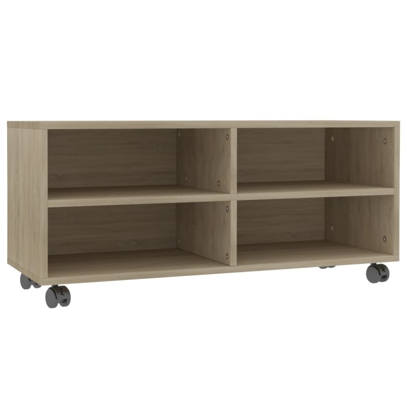 vidaXL Έπιπλο Τηλεόρασης με Ρόδες Sonoma Δρυς 90x35x35 εκ. Επεξ. Ξύλο