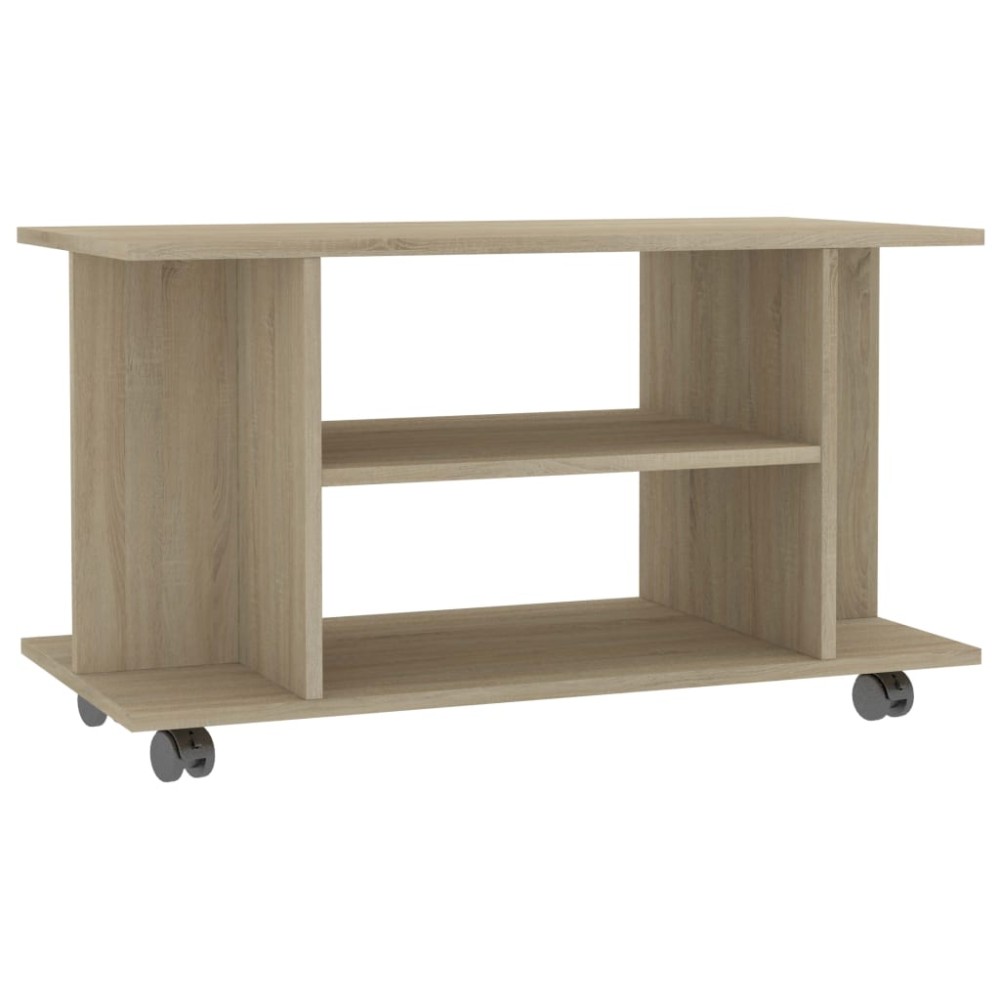vidaXL Έπιπλο Τηλεόρασης με Ρόδες Sonoma Δρυς 80x40x45 εκ. Επεξ. Ξύλο