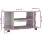 vidaXL Έπιπλο TV με Ρόδες Γκρι Σκυροδέματος 80x40x40 εκ. Μοριοσανίδα