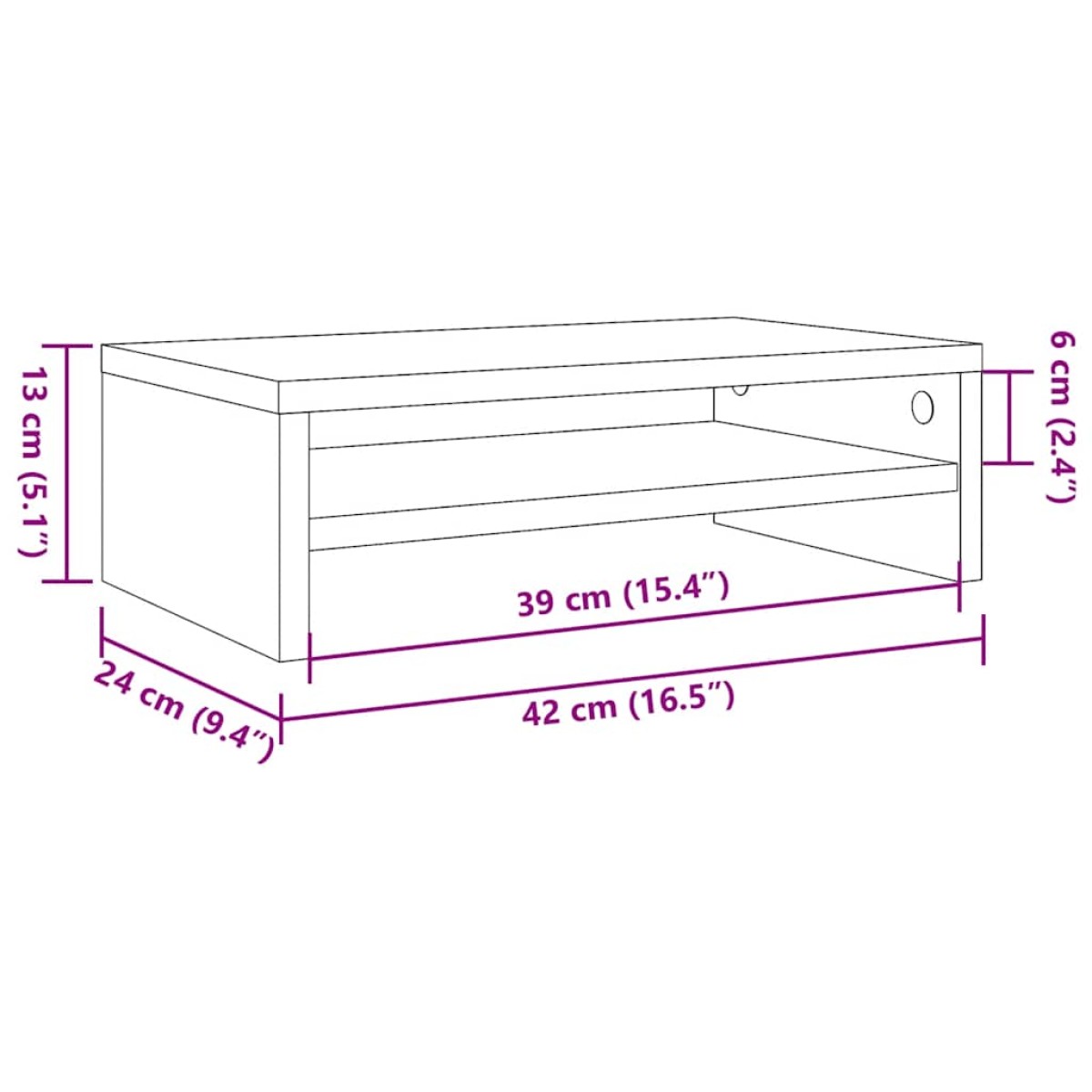 vidaXL Βάση Οθόνης Λευκή 42 x 24 x 13 εκ. από Μοριοσανίδα