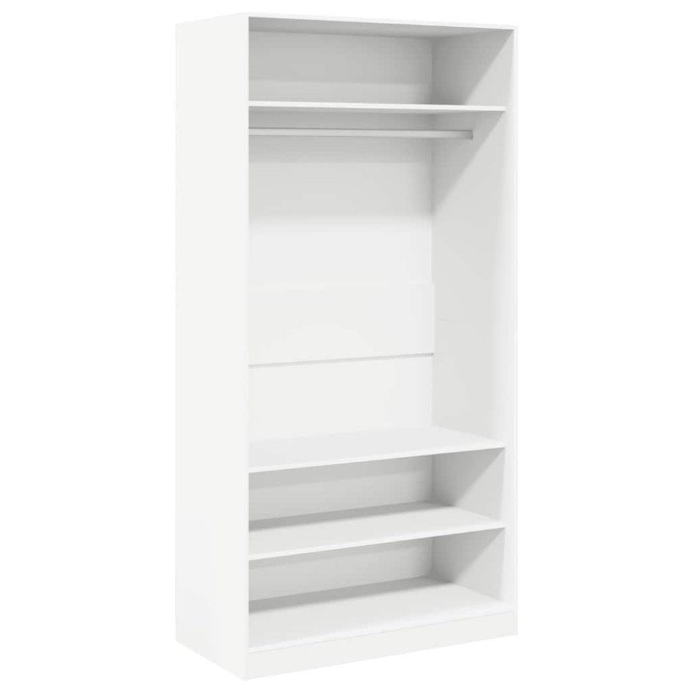 vidaXL Ντουλάπα Λευκή 100 x 50 x 200 εκ. από Επεξ. Ξύλο