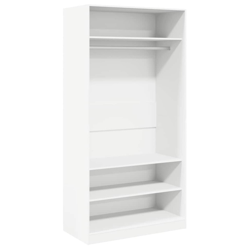 vidaXL Ντουλάπα Λευκή 100 x 50 x 200 εκ. από Επεξ. Ξύλο