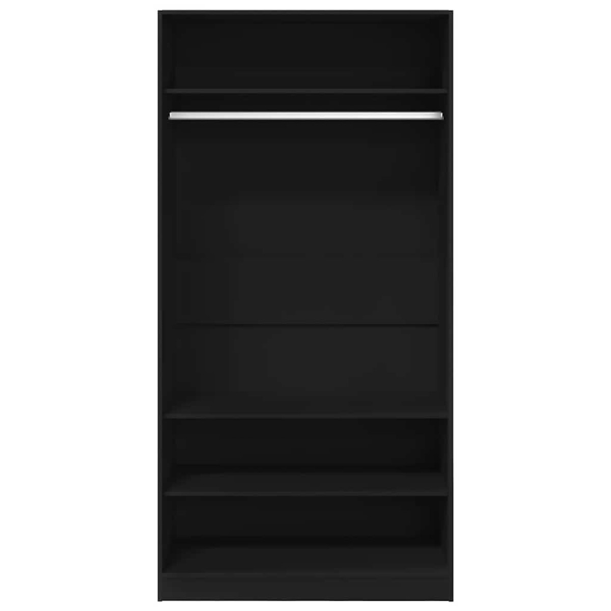 vidaXL Ντουλάπα Μαύρη 100 x 50 x 200 εκ. από Μοριοσανίδα