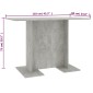vidaXL Τραπεζαρία Γκρι του Σκυροδέματος 110x60x75 εκ. από Μοριοσανίδα